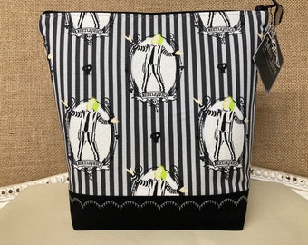 Beetlejuice Zippered Pouch Large * Black & White
