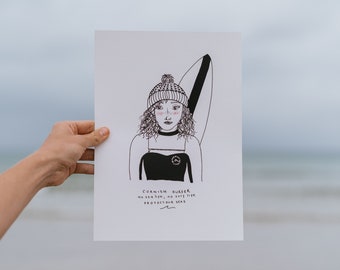 Cornish Surfer Print