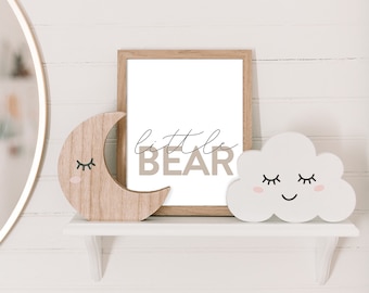 Little Bear Nursery Digital Printable, Gender Neutral Downloadable Print, Kids Room Decor