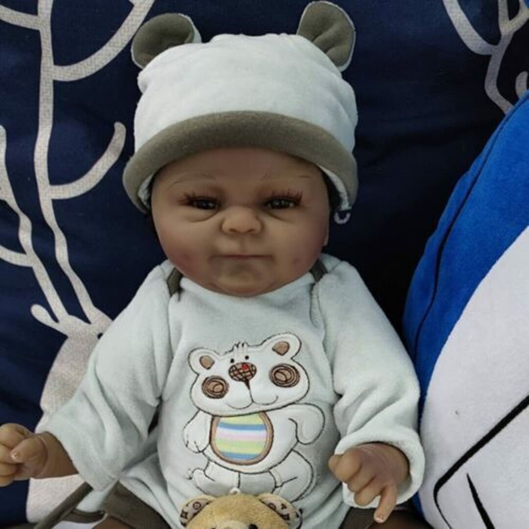 18'' Black Reborn Baby Doll Boy Soft Silicone Vinyl Realistic Newborn Baby Dolls Etsy