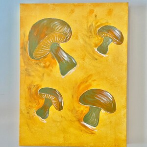 Mushroom Buttons 18 by 24 Acrylic Painting on Gallery Wrapped Canvas image 4