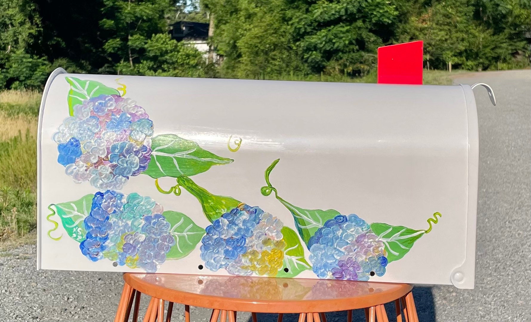 Hydrangea Mailbox Hand Painted for the Home or a Wedding Etsy