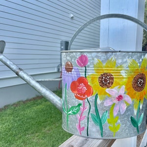 Painted Wildflower Watering Can 2 Gallon Galvanized Personalized Gift image 8