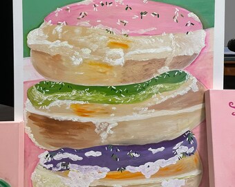 Donut Coffe Shop Painting 24” by 30” on Gallery Wrapped Canvas Ready to Hang