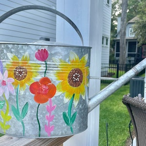 Painted Wildflower Watering Can 2 Gallon Galvanized Personalized Gift image 6