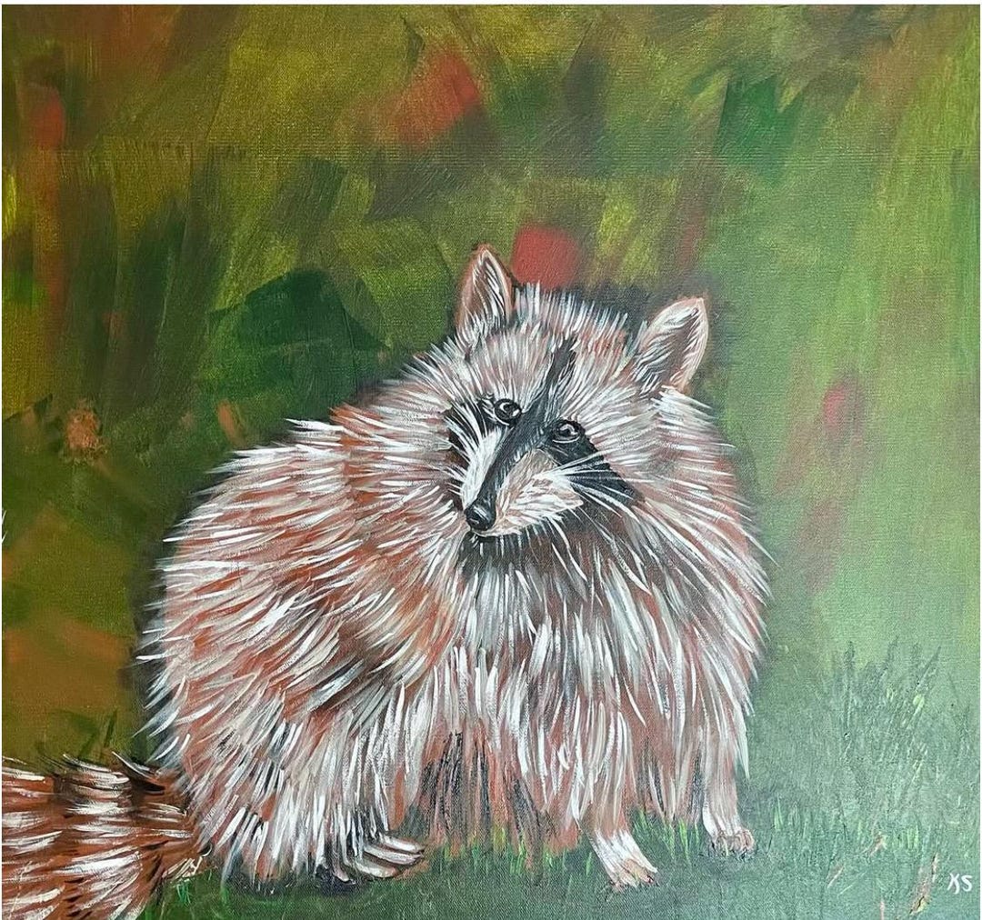 Raccoon Painting “the Intruder” 24” Original Acrylic Painting on ...