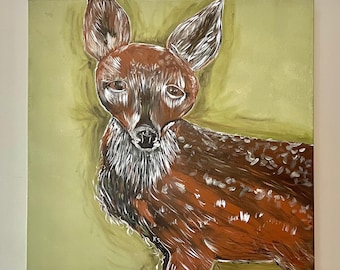 White Tail Deer Painting 24” original acrylic painting on gallery wrapped canvas