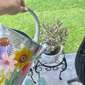 Painted Wildflower Watering Can 2 Gallon Galvanized Personalized Gift image 2
