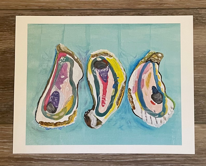 Abstract Oyster 8 by 10 Print from Original Painting image 1