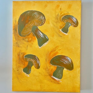 Mushroom Buttons 18 by 24 Acrylic Painting on Gallery Wrapped Canvas image 2