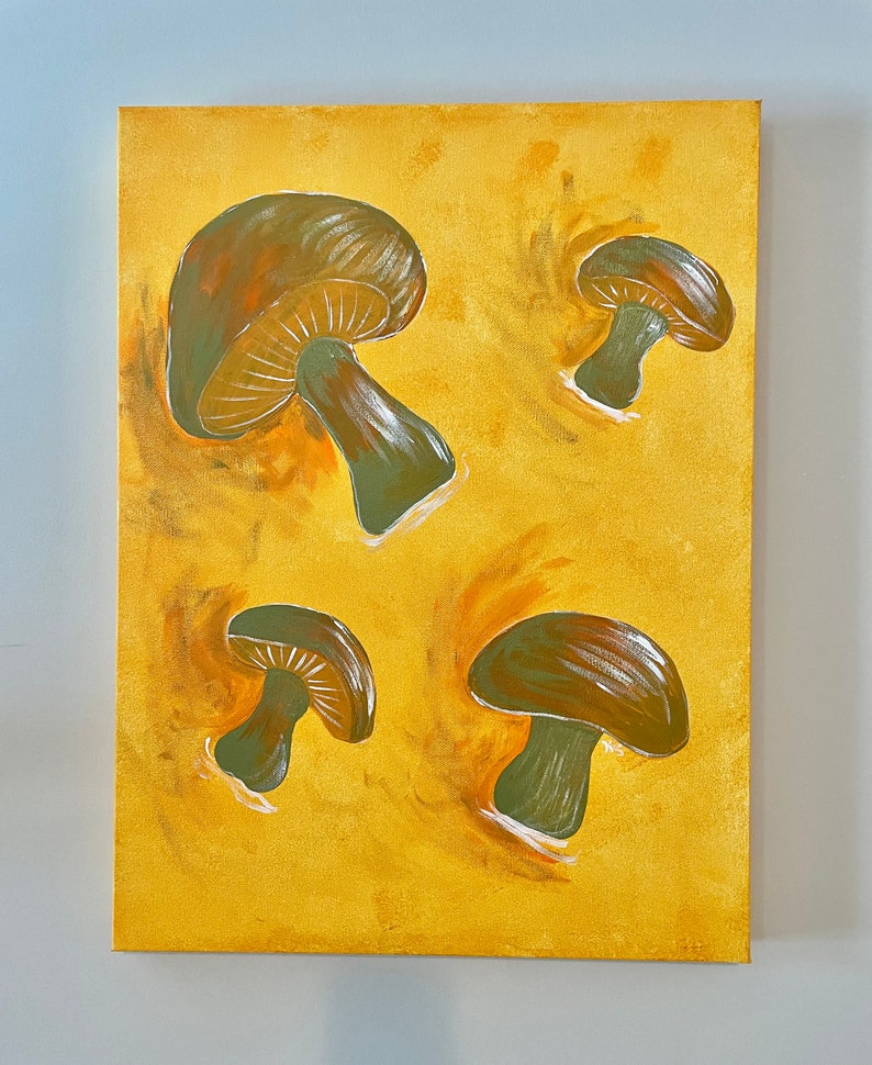 Mushroom Buttons 18 by 24 Acrylic Painting on Gallery Wrapped Canvas image 2