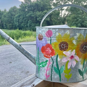 Painted Wildflower Watering Can 2 Gallon Galvanized Personalized Gift image 7