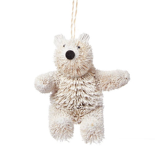 Bottle Brush Ornament Brown Bear Christmas Ornament Etsy