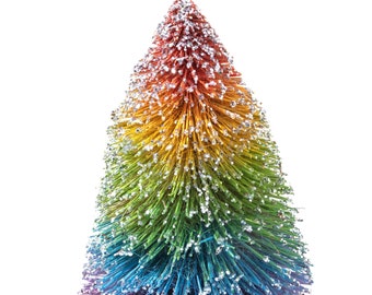 Bottle Brush Decor, Rainbow Tree, Christmas Decor,