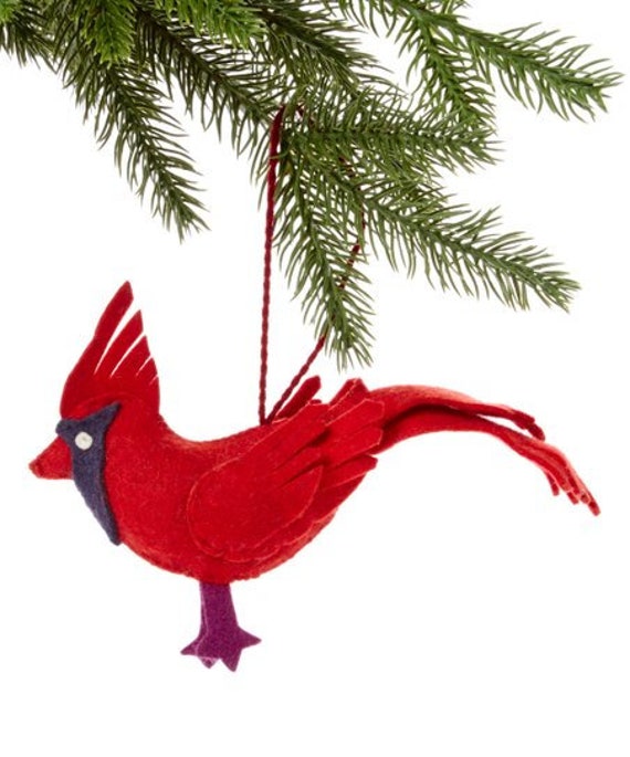 Felt Ornament Clever Cardinal Felt Christmas Ornament | Etsy