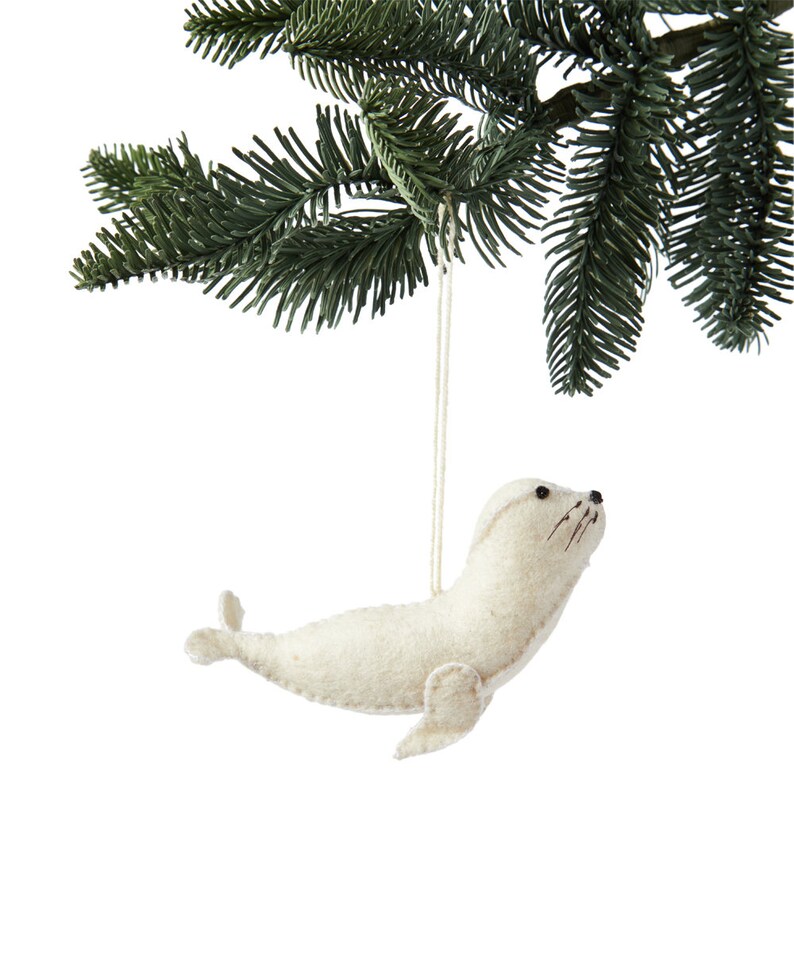 Felt Ornament Seal Felt Christmas Ornament Etsy