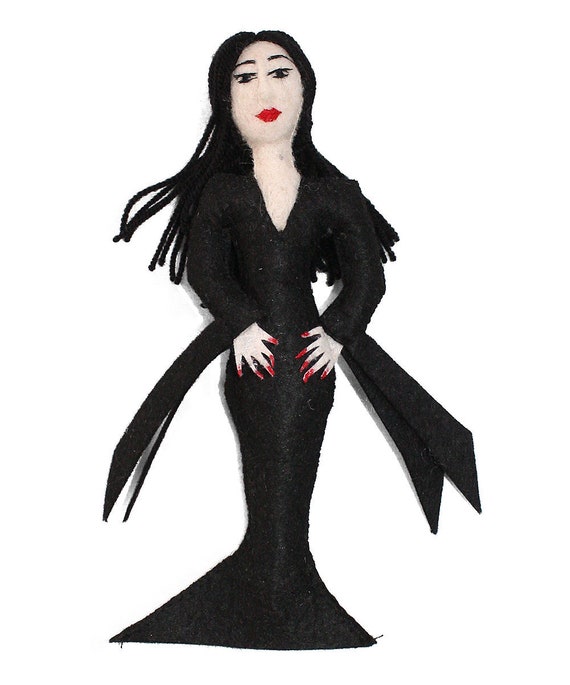 Felt Ornament, Morticia Addams, Addams Family, Felt Christmas