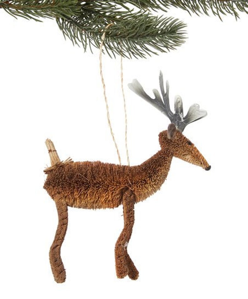 Bottle Brush Ornament Reindeer Christmas Ornament Etsy