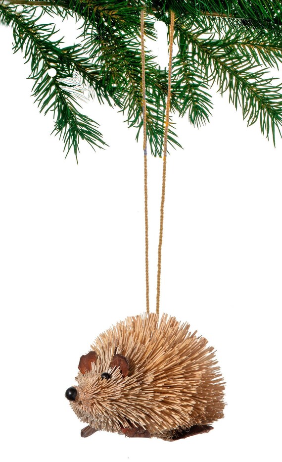 Bottle Brush Ornament, Hedgehog Bottle Brush Ornament, Christmas Ornament