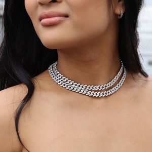 Womens cuban link choker clearance