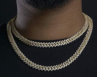 8mm Diamond Miami Cuban Link Chain in 