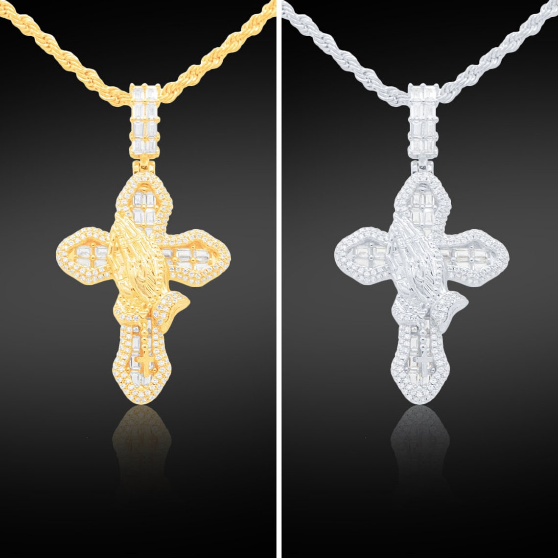 14k Diamond Cross Pendant / Hip Hop Jewelry / Gift for Him | Etsy