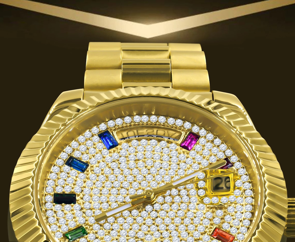 Hip Hop Iced Out Gold Diamond Watch / Men's Stainless Etsy