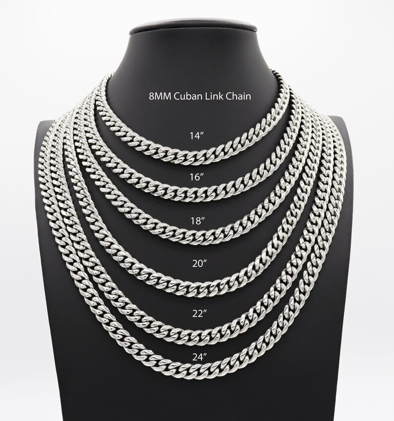 18k Cuban Link Chain Stainless Steel Men's Chains Etsy