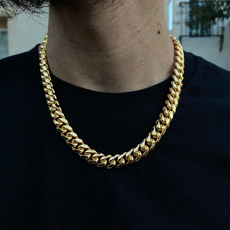 Stainless Steel Cuban Link Chain and Bracelet Set Diamond Etsy