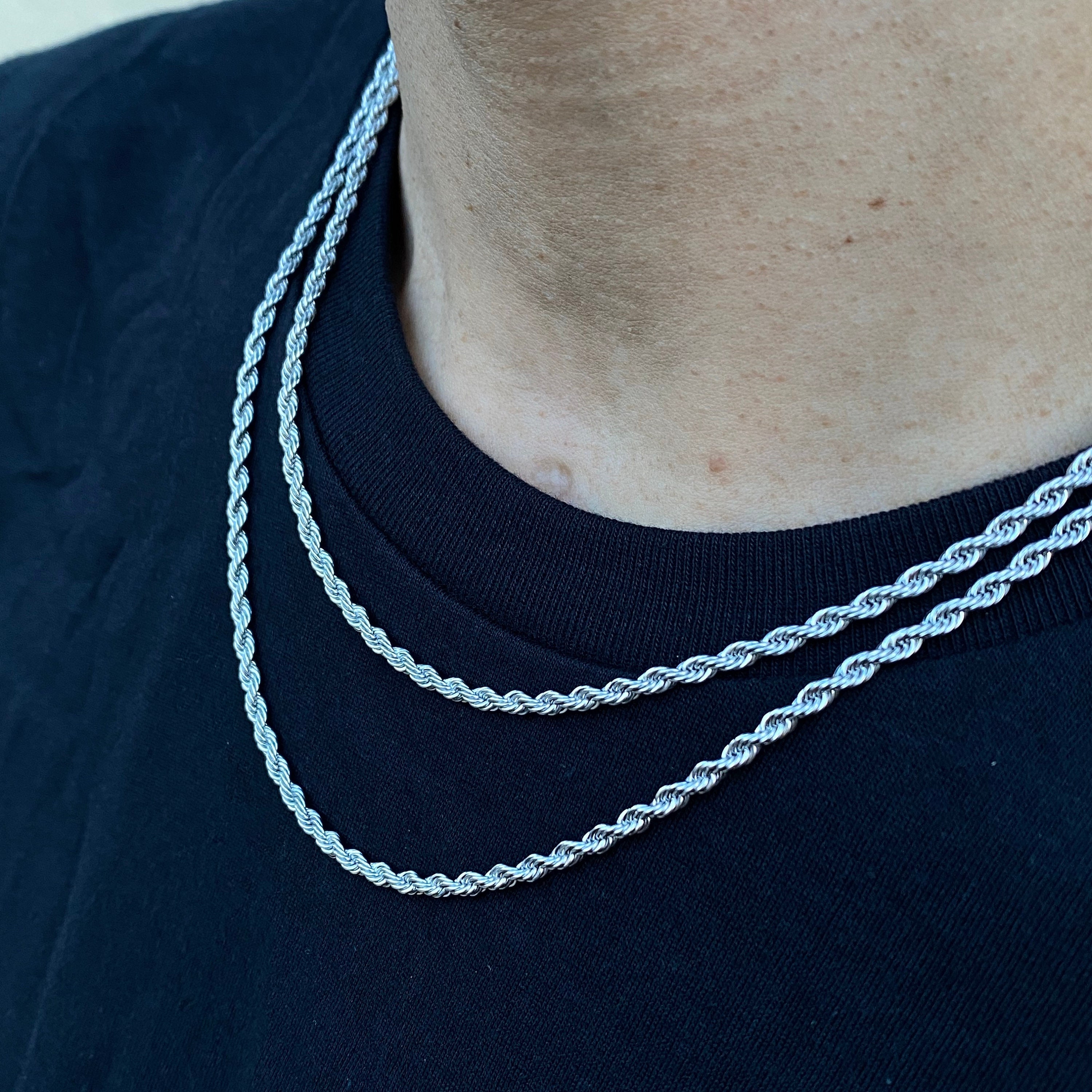 3mm Grey Braided Silk Style Necklace ~ Stainless Steel 14" 16" 18" 20" 22" 24" 3mm Grey Braided Silk Style Necklace ~ Stainless Steel 14" 16" 18" 20" 22" 24"