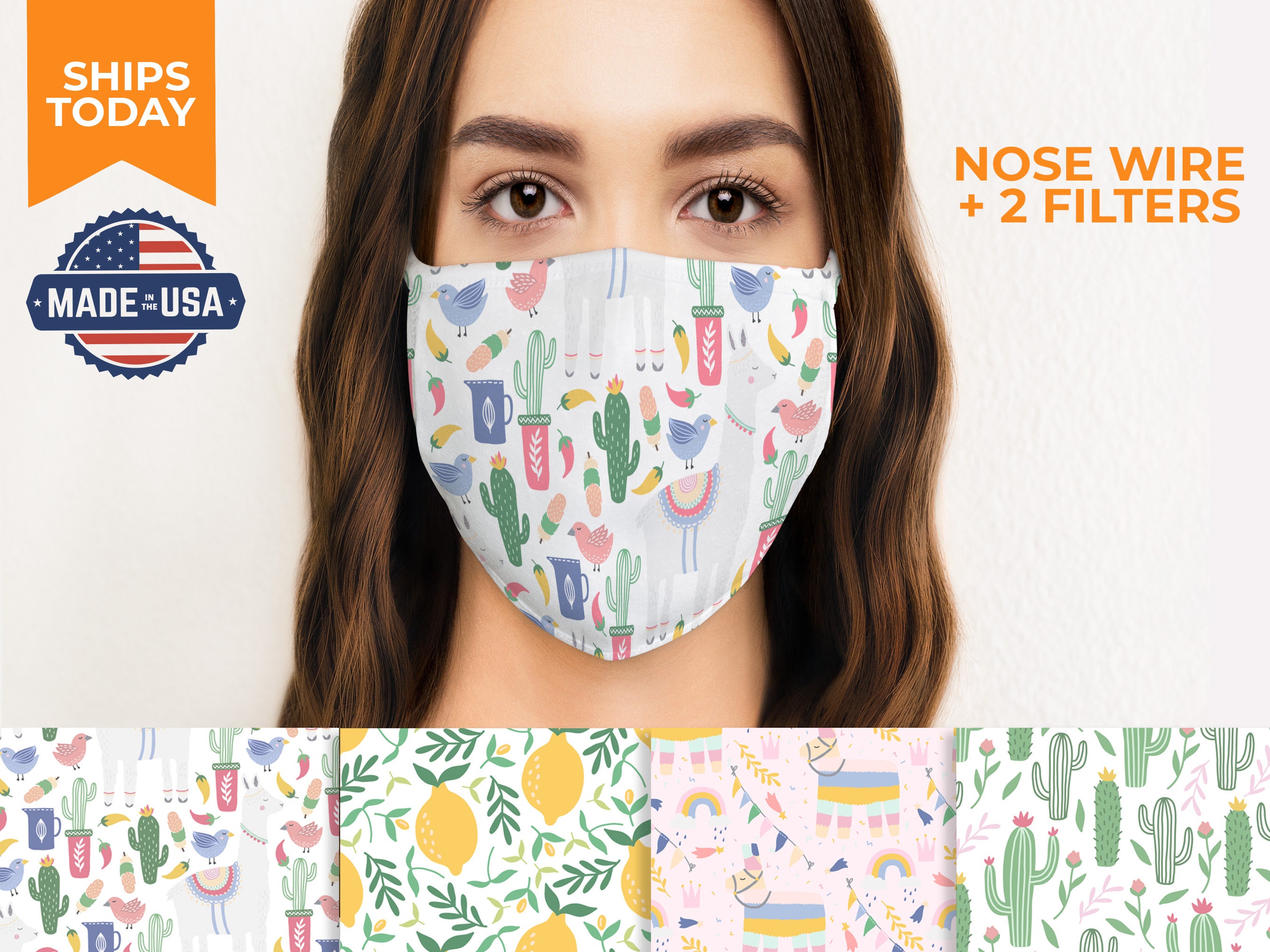 Trendy Face Mask for Woman & Teen with Nose Wire and Filter Etsy