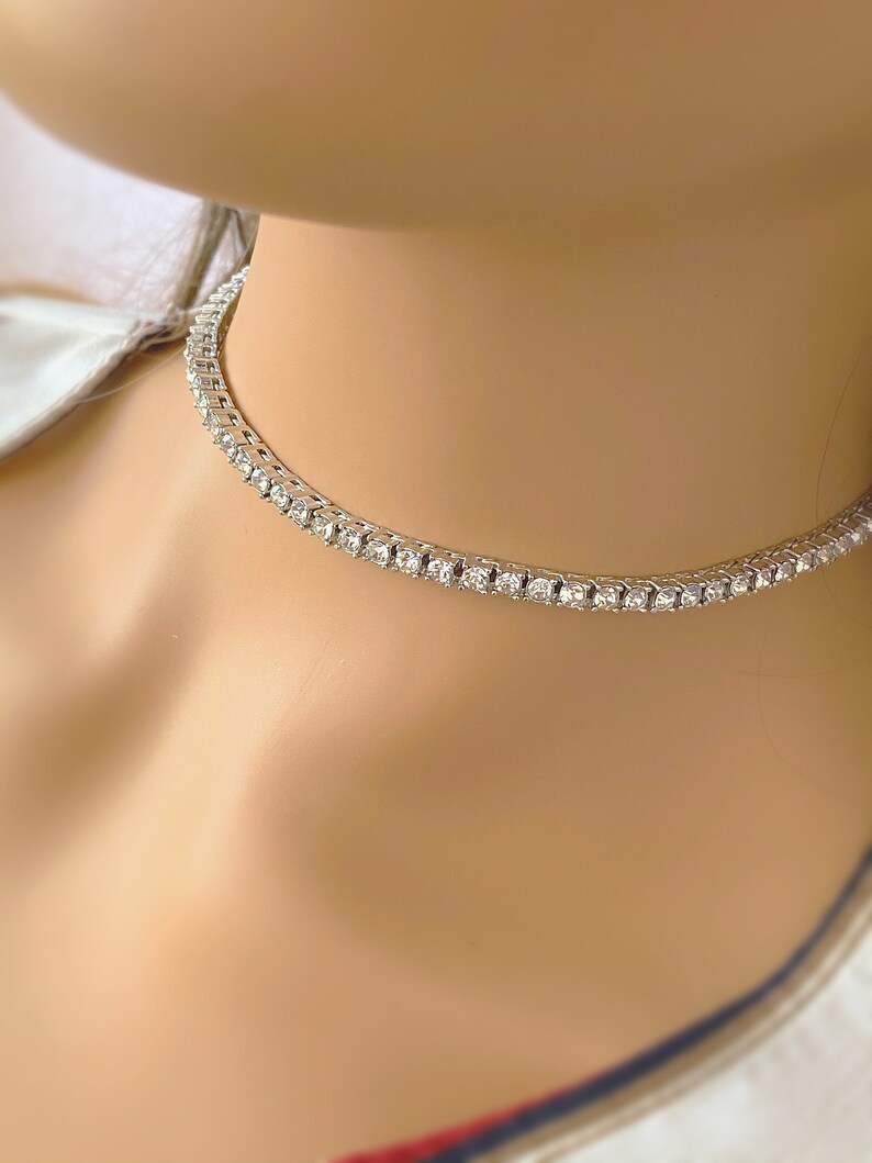 4mm DiamantTennisHalsband Kette Damen Halsband Damen Diamant Etsy