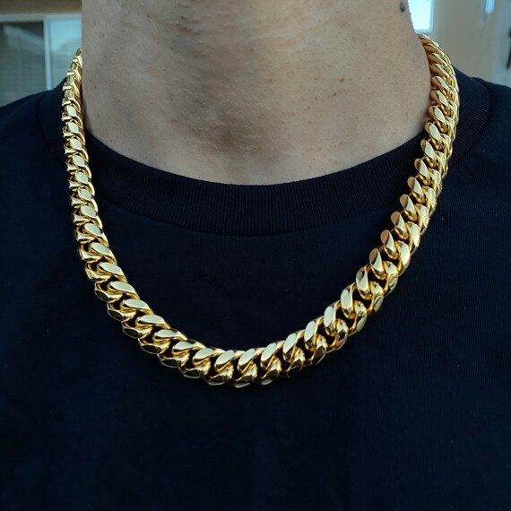cuban link choker stainless steel