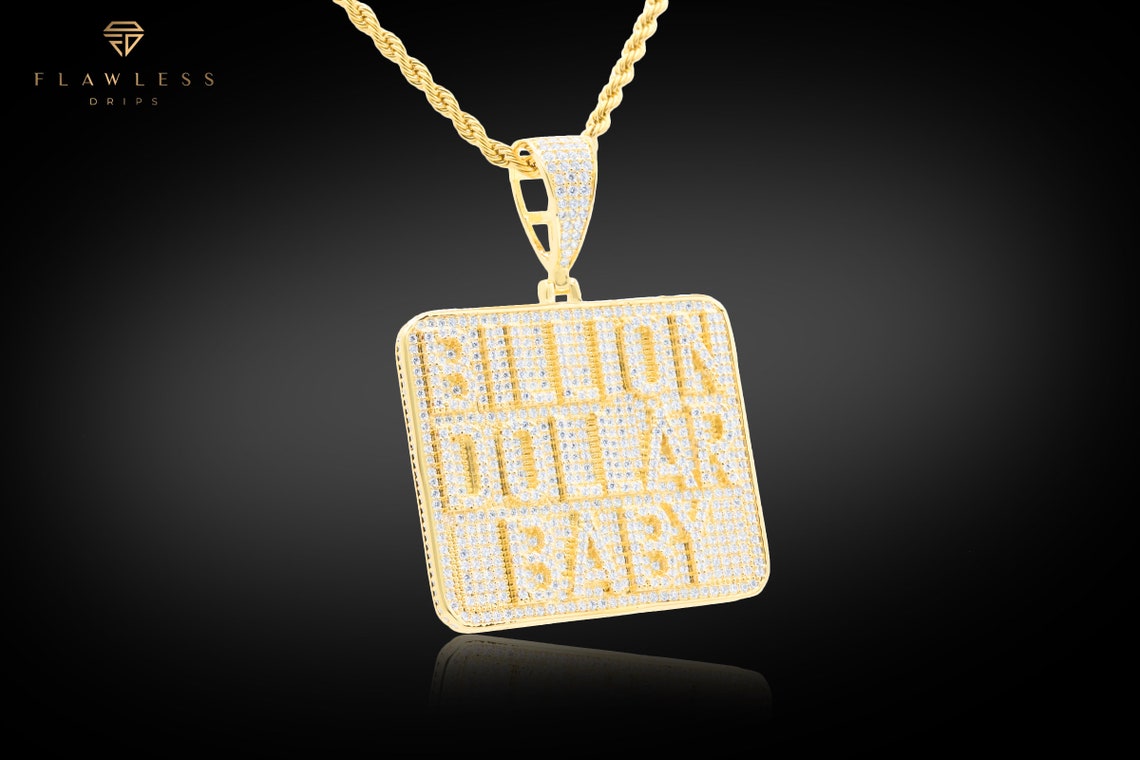 14k Gold Finish Billion Dollar Baby ENT Hip Hop Simulated Etsy