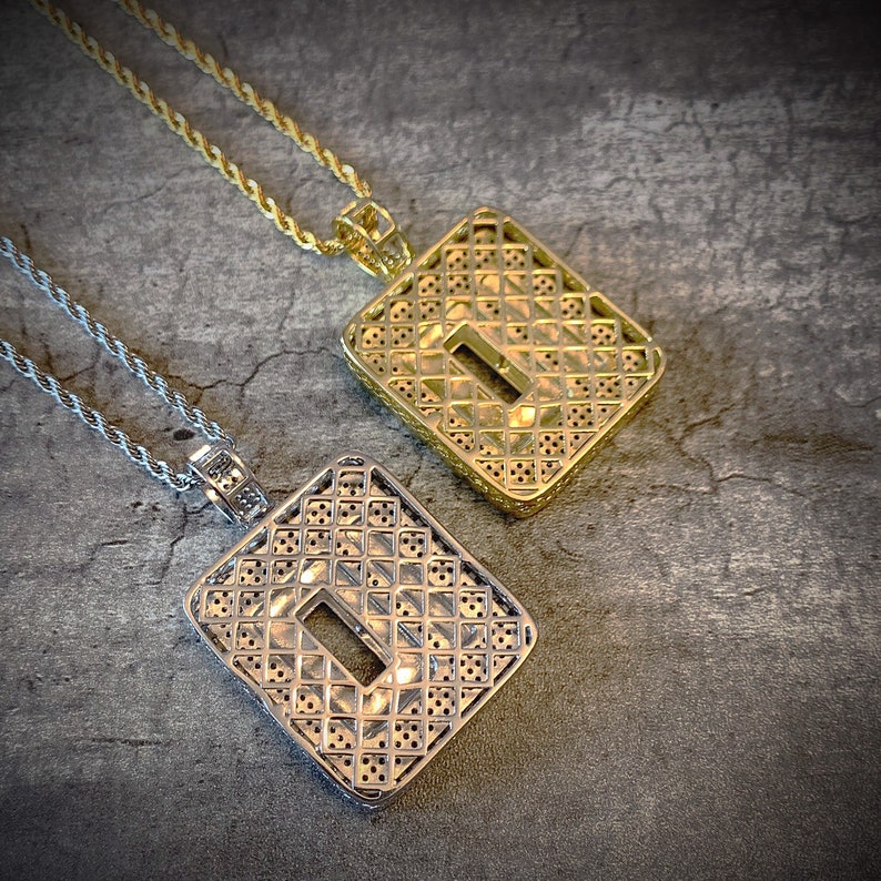 14K Dj Mustard 10 Pendant Dog Tag handset Lab Diamonds hip hop Etsy