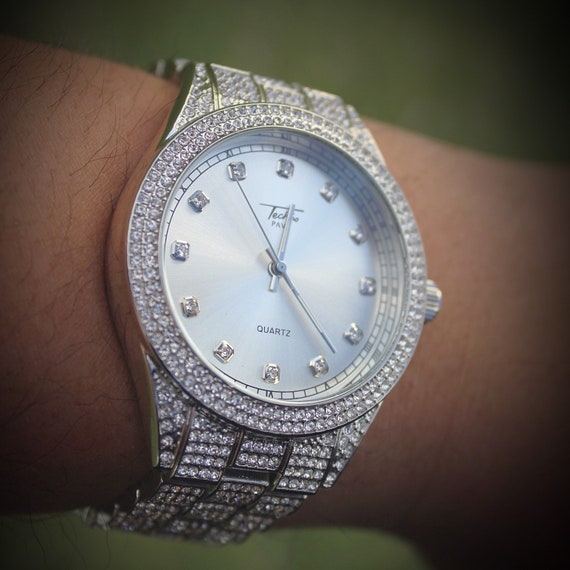 white gold iced out watches