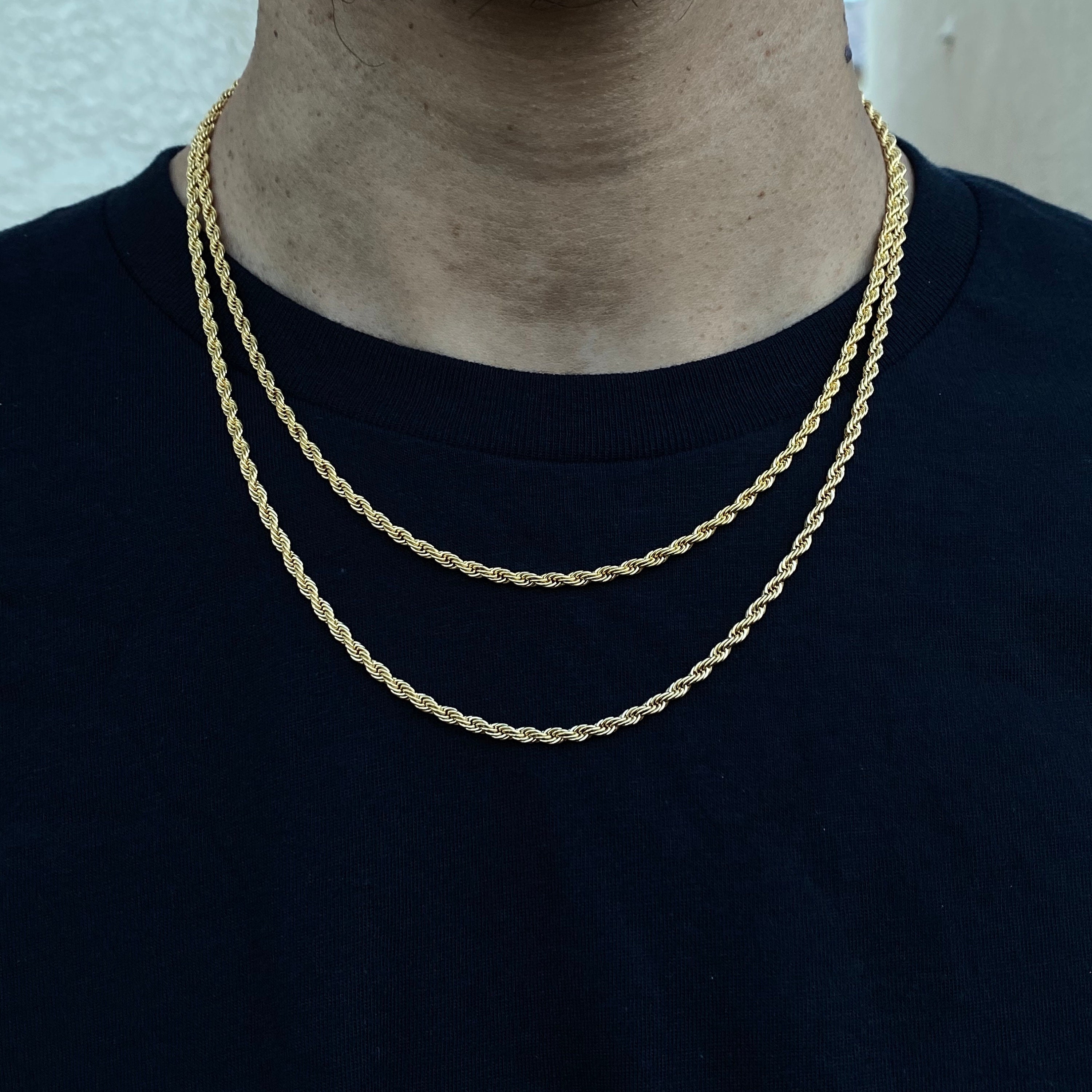 3MM Rope Chain Necklace Stainless Steel 