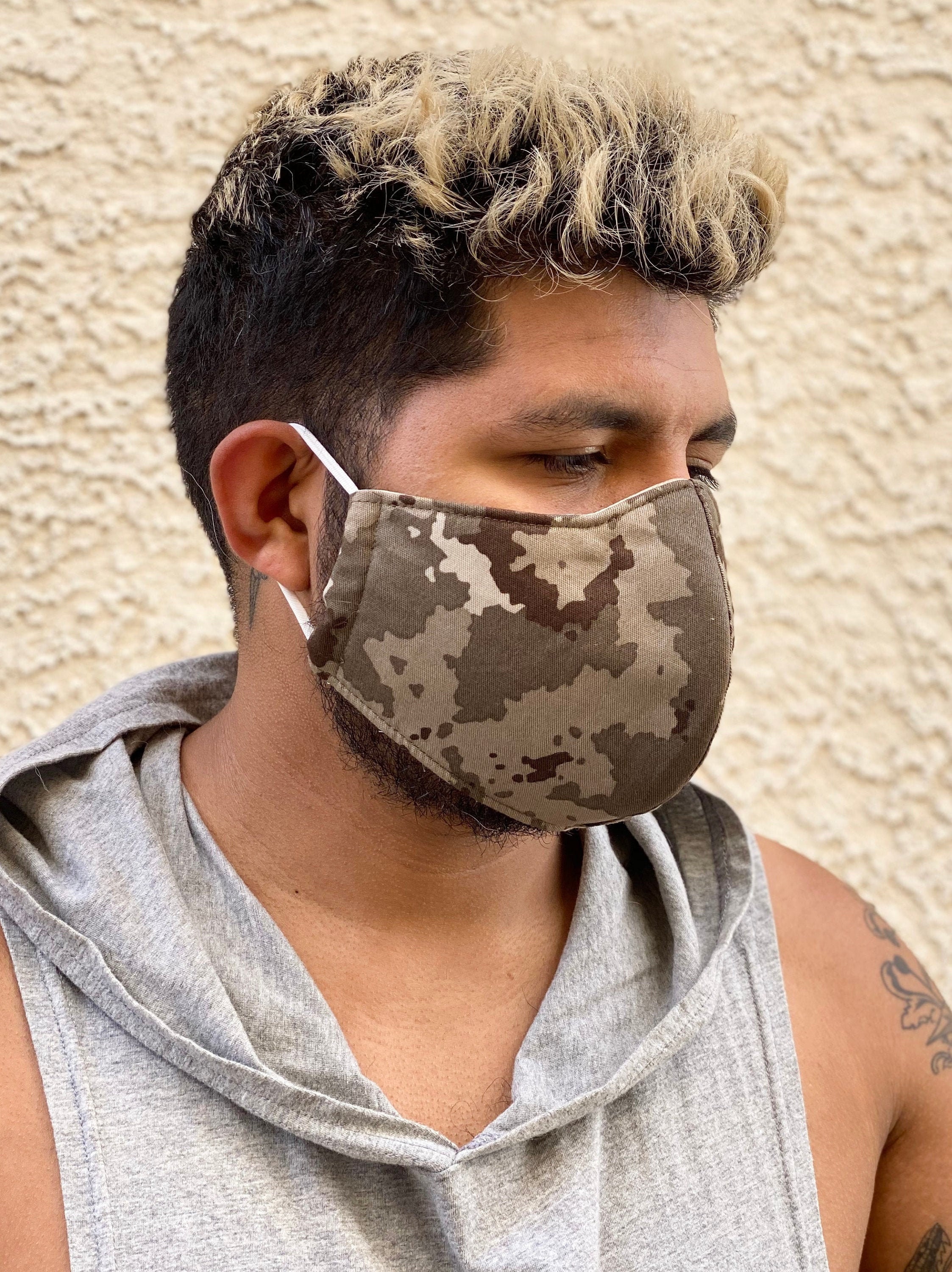 Face Mask for Men Green Camo Design Adult Face Mask Ready to Etsy