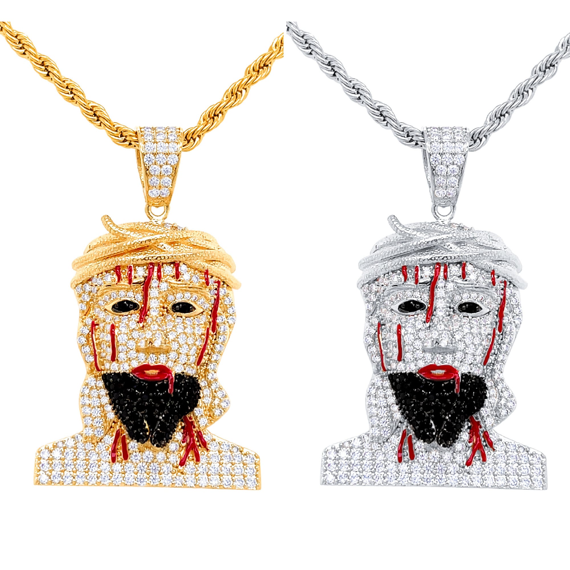 Diamond Jesus Piece Handcrafted 18K 
