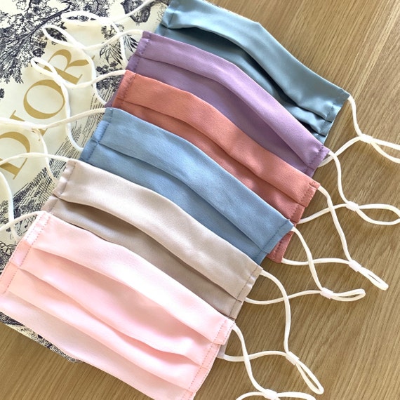 Ivory Face Mask Wedding Face Mask with Filter Pocket Satin Etsy