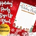 Holiday Party Christmas Potluck Sign up Sheet - Printable - Food Sign ...