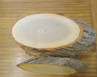 8 natural oval wood slices