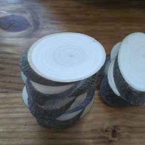 6 natural oval wood slices