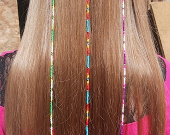 Jingle Bell Beaded Hair Clip, Long Hair Strand Accessory