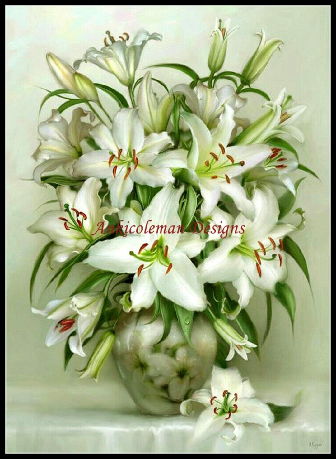 Lilies - Counted Cross Stitch Patterns - Printable Chart PDF Format ...