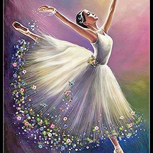 Ballerina 9 - Getelde kruissteekpatronen - Afdrukbare grafiek PDF-formaat Handwerken Borduren Ambachten DIY DMC-kleur