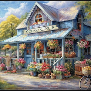 Country Store - Counted Cross Stitch Patterns - Printable Chart PDF Format Needlework Embroidery Crafts DIY DMC color