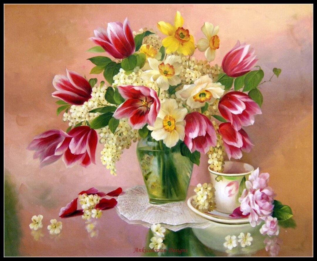 Bouquet 2 - Counted Cross Stitch Patterns - Printable Chart PDF Format ...
