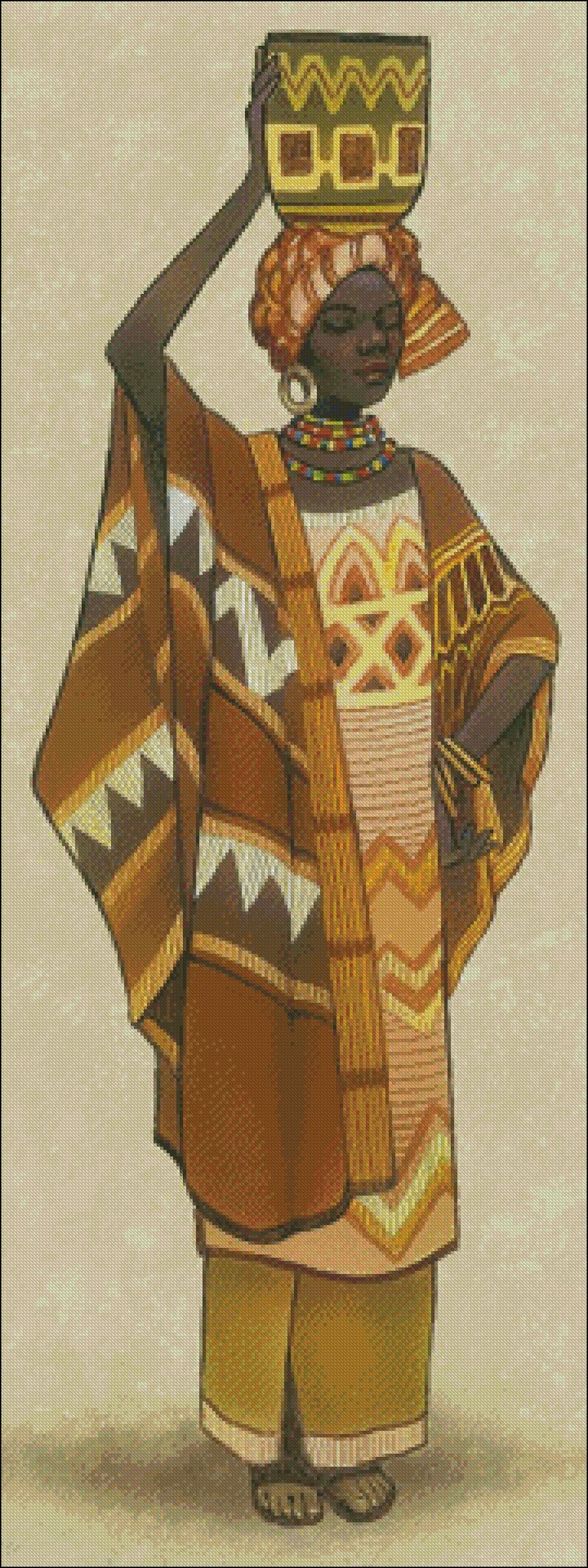 Angolan 3 - Counted Cross Stitch Patterns - Printable Chart PDF Format ...