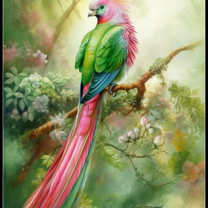 Schitterende Quetzal - Getelde kruissteekpatronen - Afdrukbare grafiek PDF-formaat Handwerk Borduurambachten DIY DMC kleur